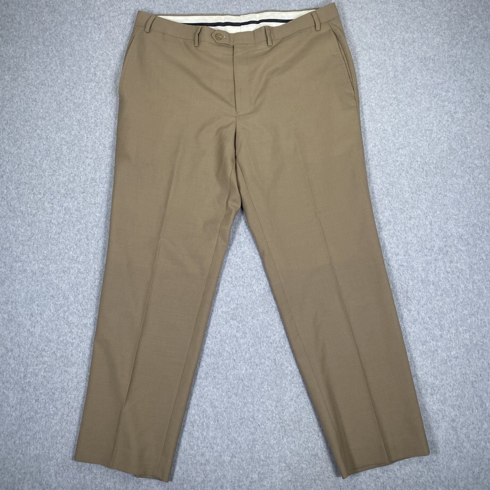 Lauren Ralph Lauren Dress Pants Mens 38x30 Tan Wool Blend Flat Front Trousers